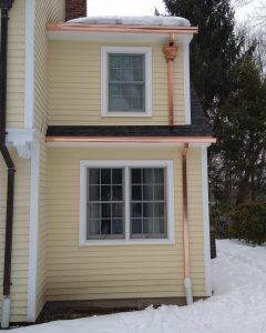Nor'easter installed copper gutters on home in MA