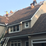 new roof being installed on home